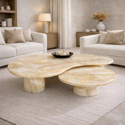 handmade onyx gold coffee table