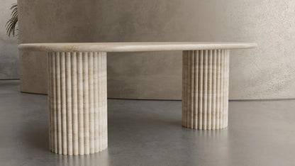 Fluted Elegance Marble Dining Table