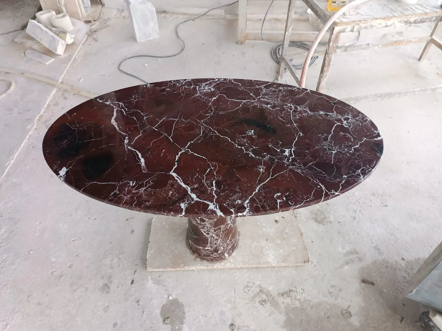 Monarch Pedestal Marble Dining Table