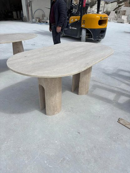 Arch Pillar Marble Dining Table