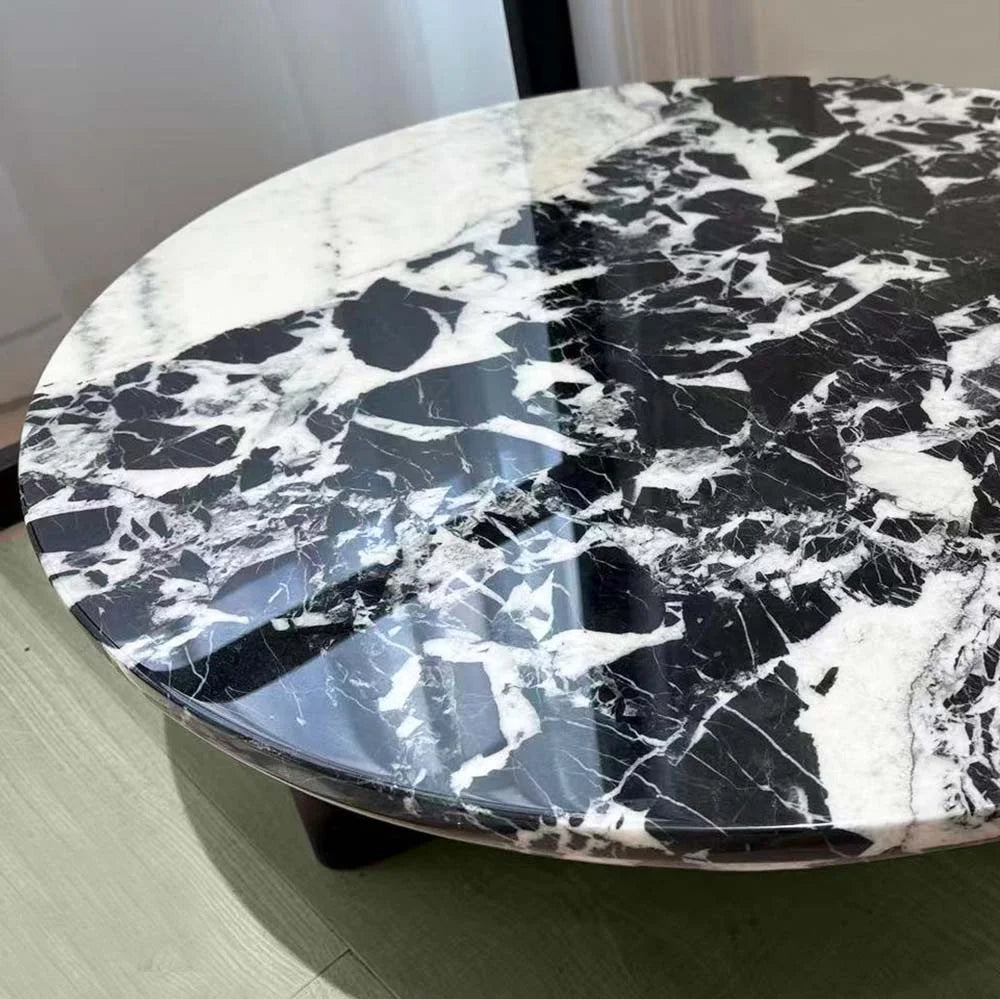 interior design black marble coffee table
