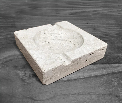 Italian Ashtray in Travertine Marble