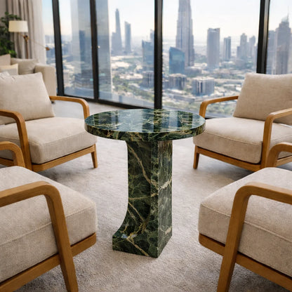 Modern Round Marble Pedestal Coffee Table