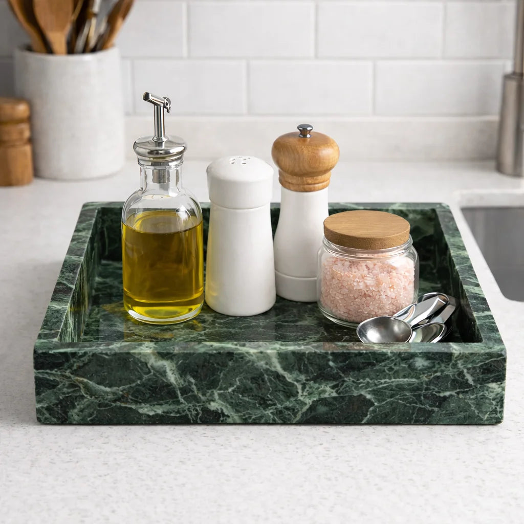 Travertine Marble Tray for Vanity