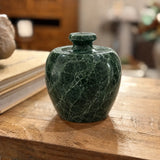 Travertine Stone Lidded Jar