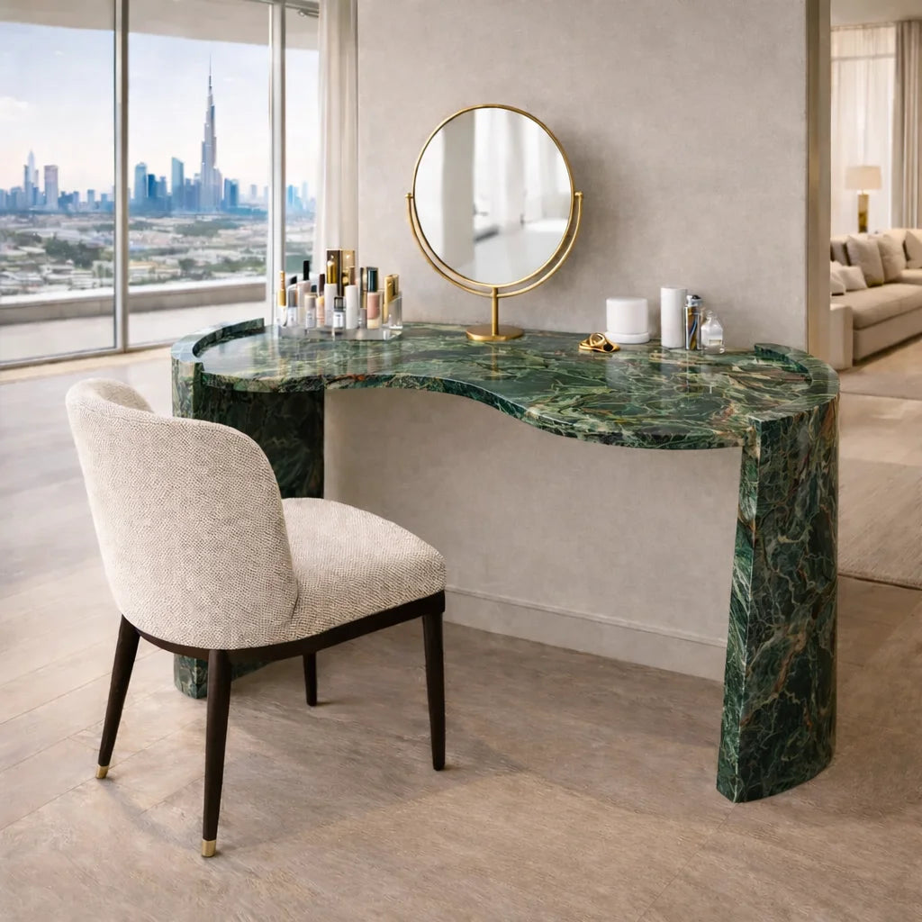 Aurelia Curve Marble Console Table