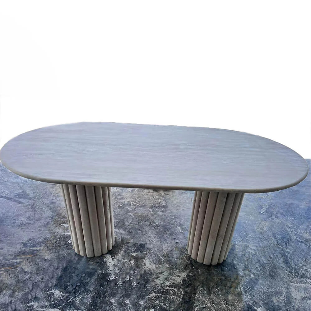 Large Travertine Marble Dining Table in UAE
