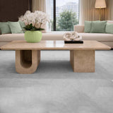 light travertine square coffee table in dubai