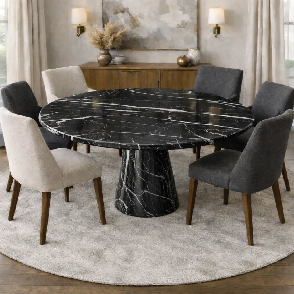 Luna Marble Round Dining Table