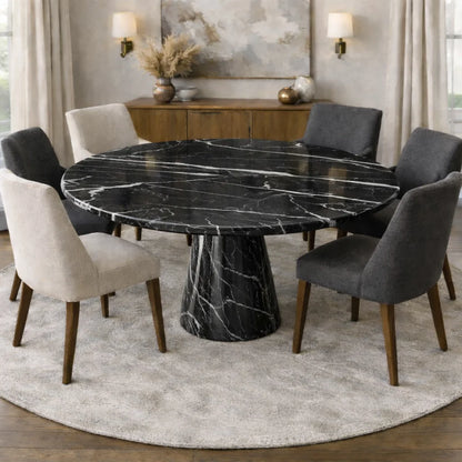 Luna Marble Round Dining Table