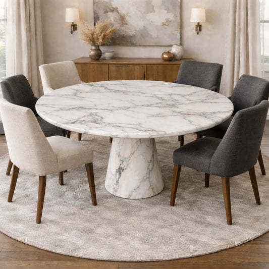 Luna Marble Round Dining Table