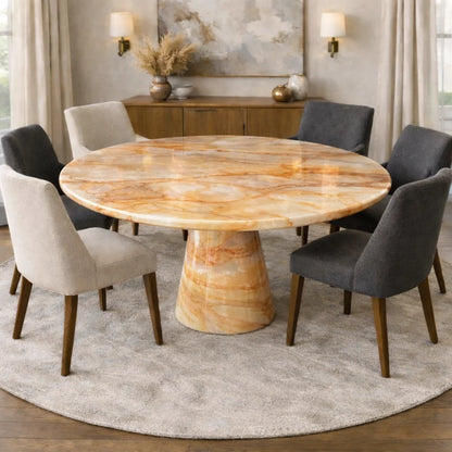 Luna Marble Round Dining Table