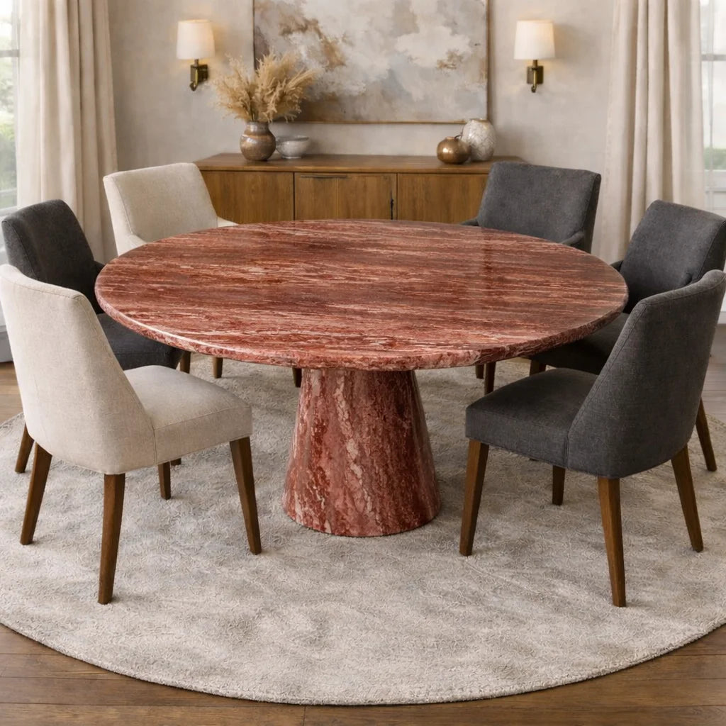 Luna Marble Round Dining Table