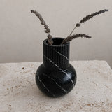 Luna Ribbed Marble Vase