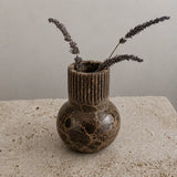 Luna Ribbed Marble Vase