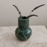 Luna Ribbed Marble Vase