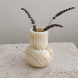Luna Ribbed Marble Vase