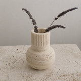 Luna Ribbed Marble Vase