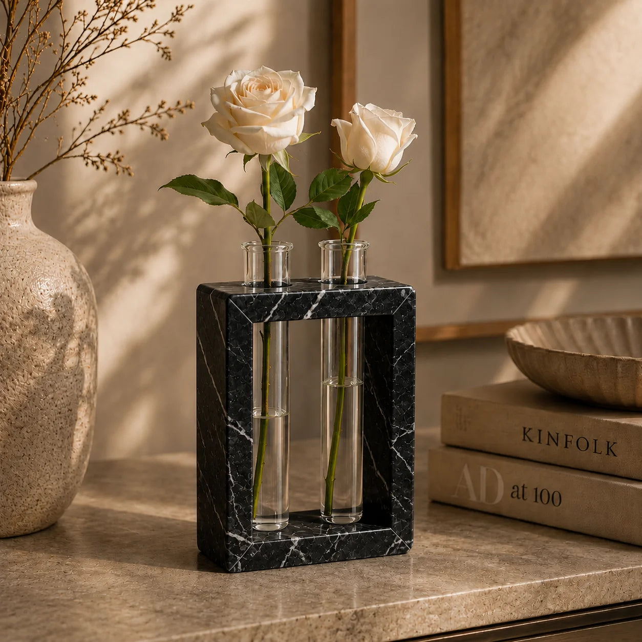 Luxe Marble Frame Bud Vase