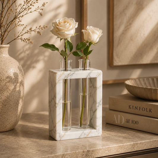Luxe Marble Frame Bud Vase