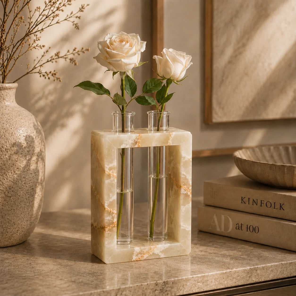 Luxe Marble Frame Bud Vase