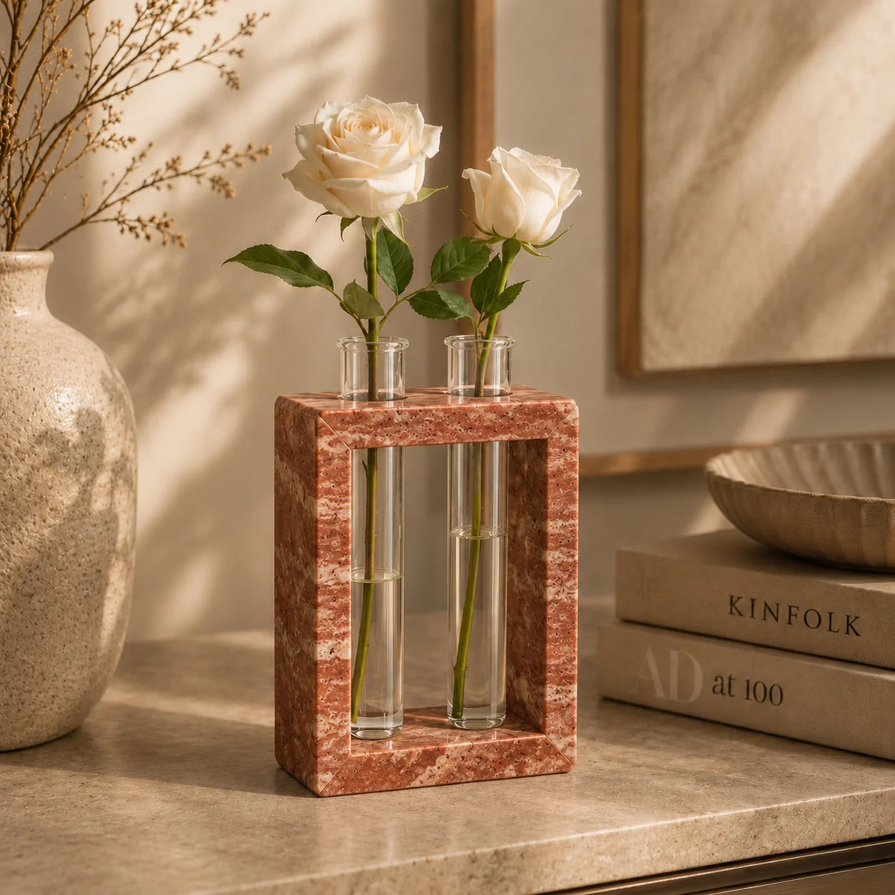 Luxe Marble Frame Bud Vase