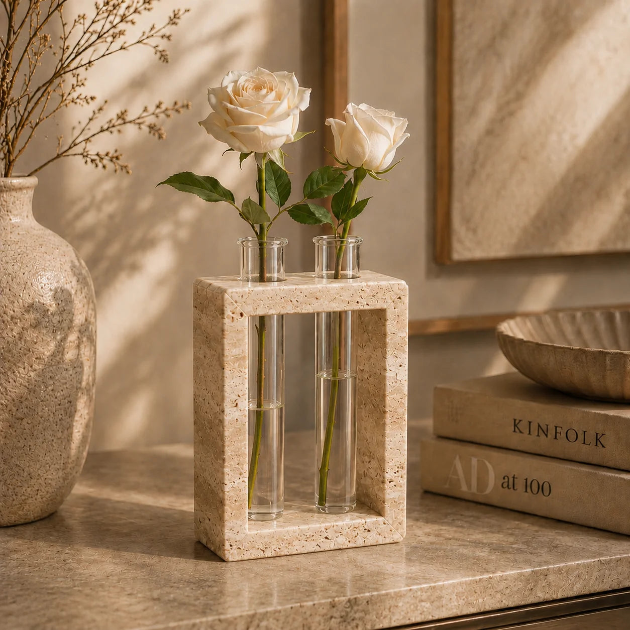 Luxe Marble Frame Bud Vase