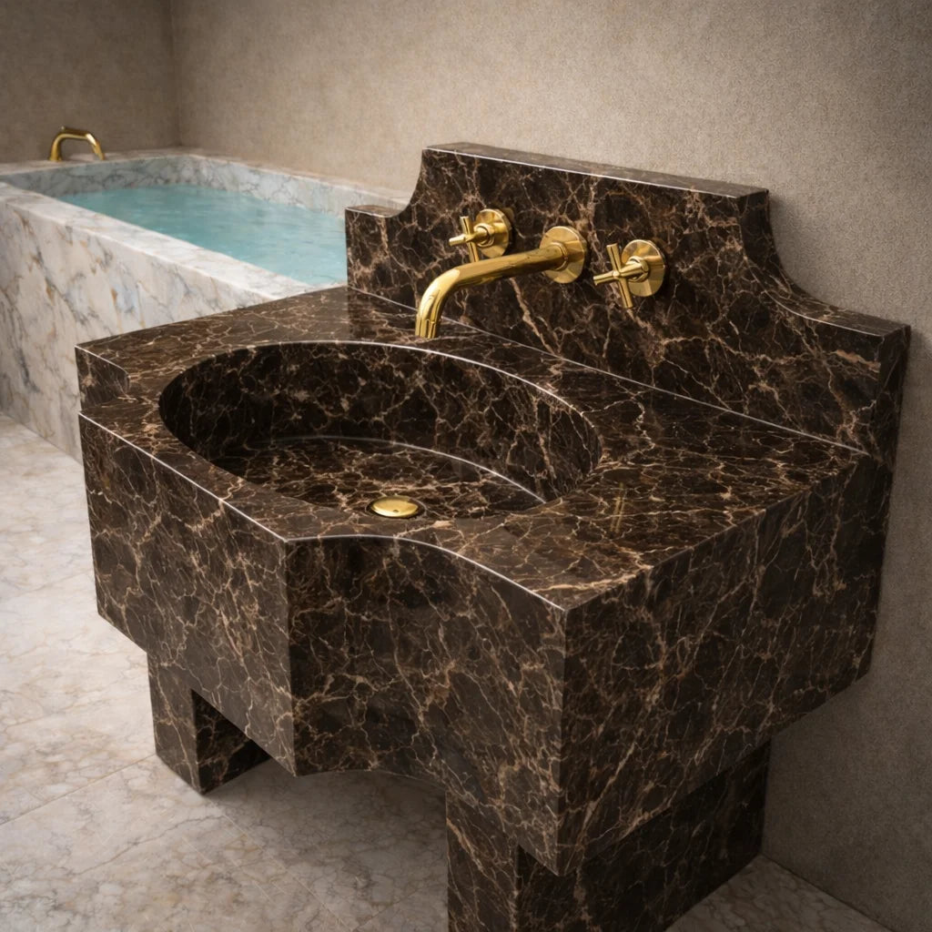 Luxurious marble bathroom sink