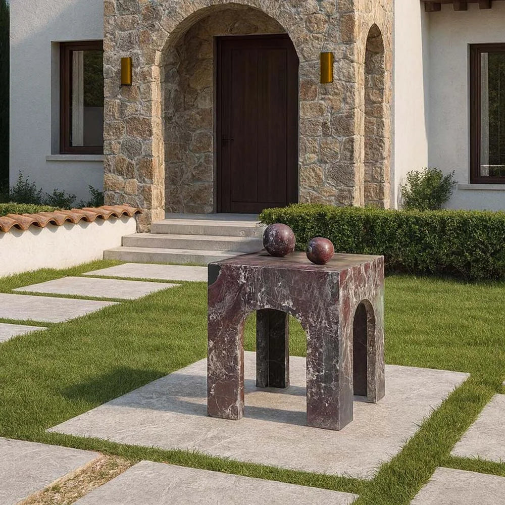 Luxury Calacatta Viola Marble Pedestal Table in AED