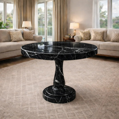 Luxury Handcrafted Marble Pedestal coffee Table