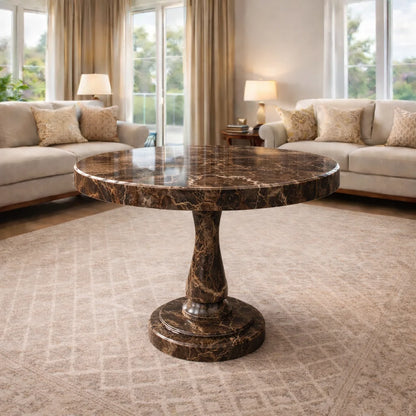 Luxury Handcrafted Marble Pedestal coffee Table
