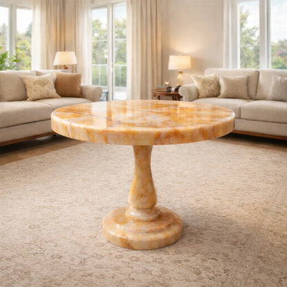 Luxury Handcrafted Marble Pedestal coffee Table