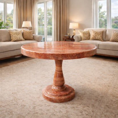Luxury Handcrafted Marble Pedestal coffee Table