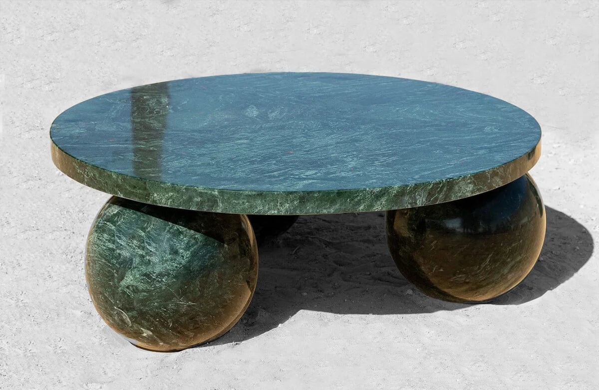 luxury natural green marble coffee table 