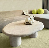 Luxury Oval edges Beige Travertine Living Table 
