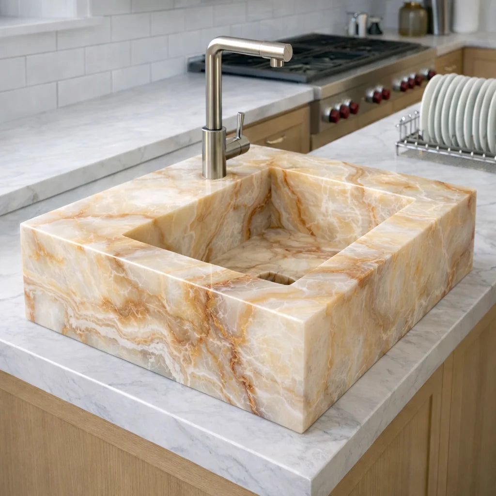 Majestic Marble Cube Sink