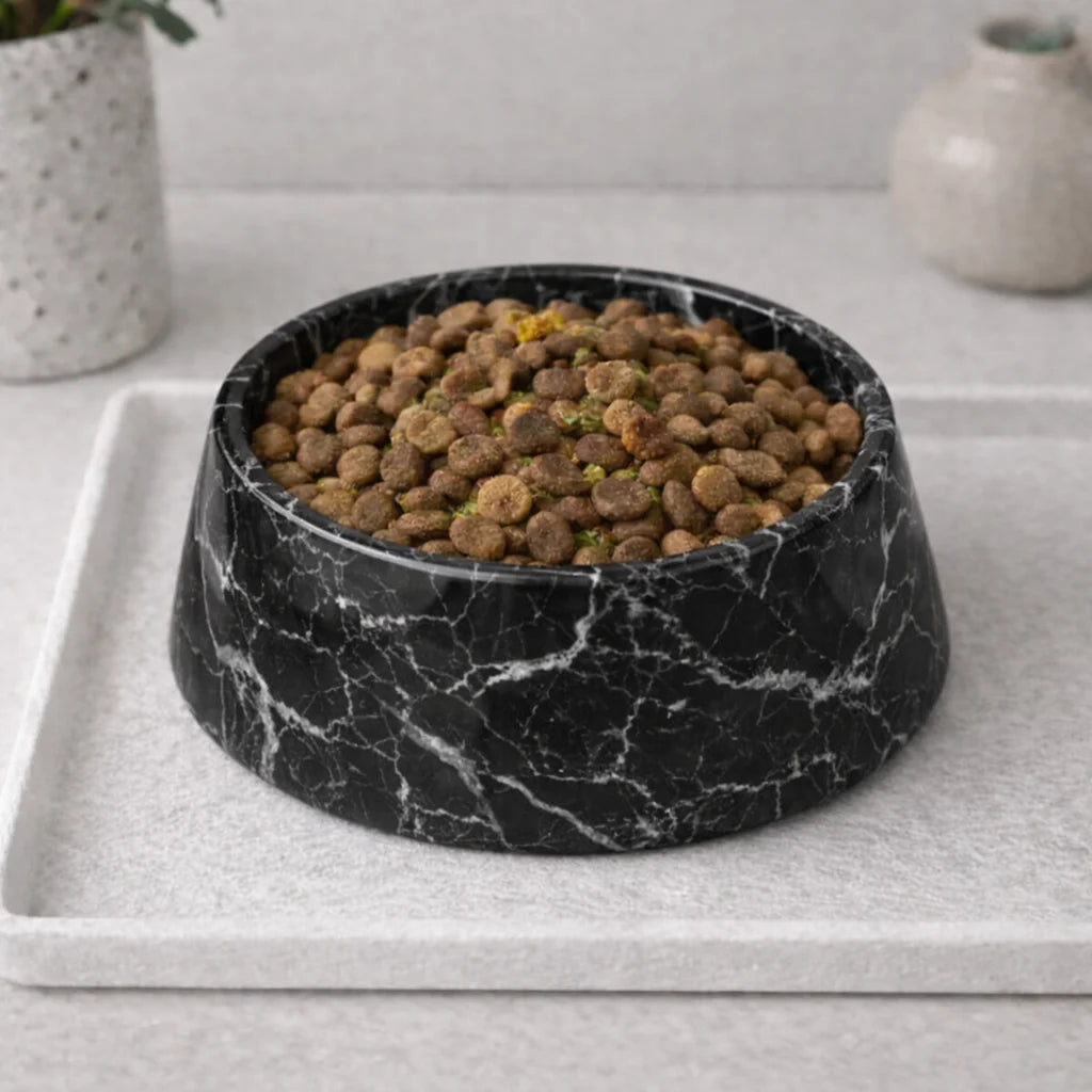 Marble Food Bowl for Cats & Dogs