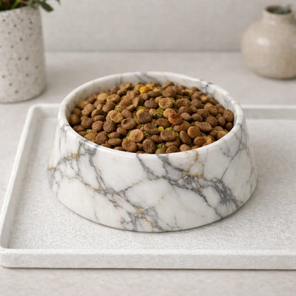 Marble Food Bowl for Cats & Dogs