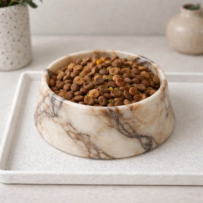 Marble Food Bowl for Cats & Dogs