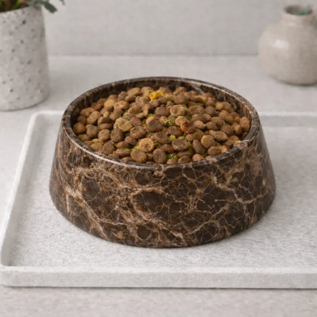Marble Food Bowl for Cats & Dogs