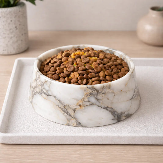 Marble Food Bowl for Cats & Dogs