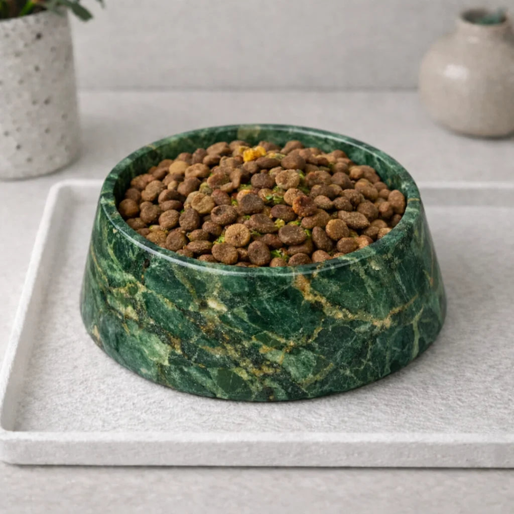 Marble Food Bowl for Cats & Dogs