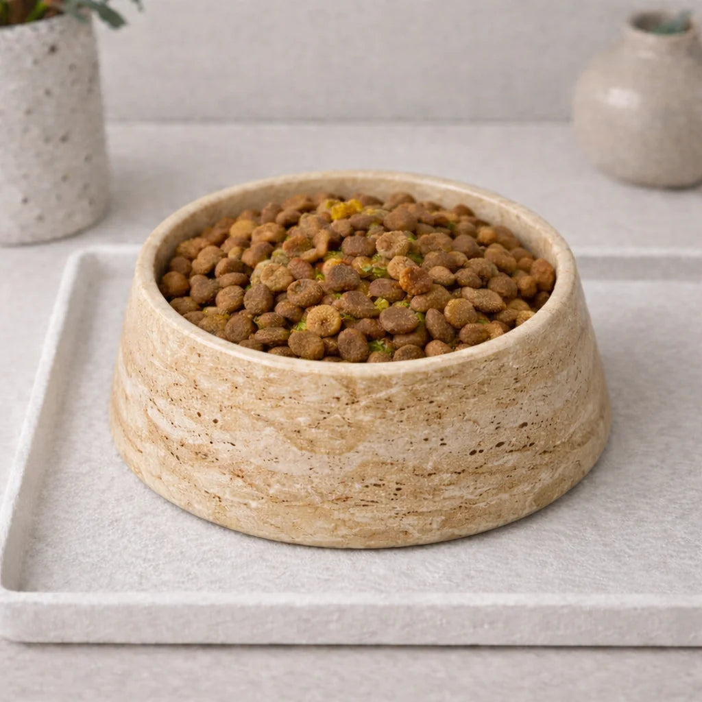 Marble Food Bowl for Cats & Dogs