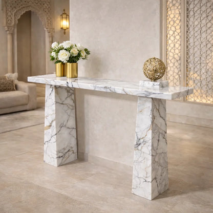 Obsidian Luxe Marble Console Table