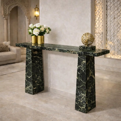 Obsidian Luxe Marble Console Table