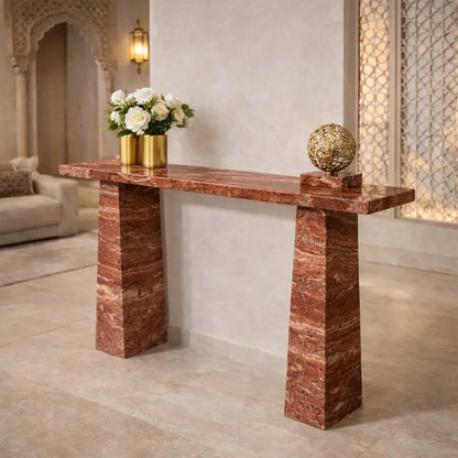 Obsidian Luxe Marble Console Table