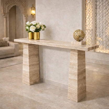 Obsidian Luxe Marble Console Table