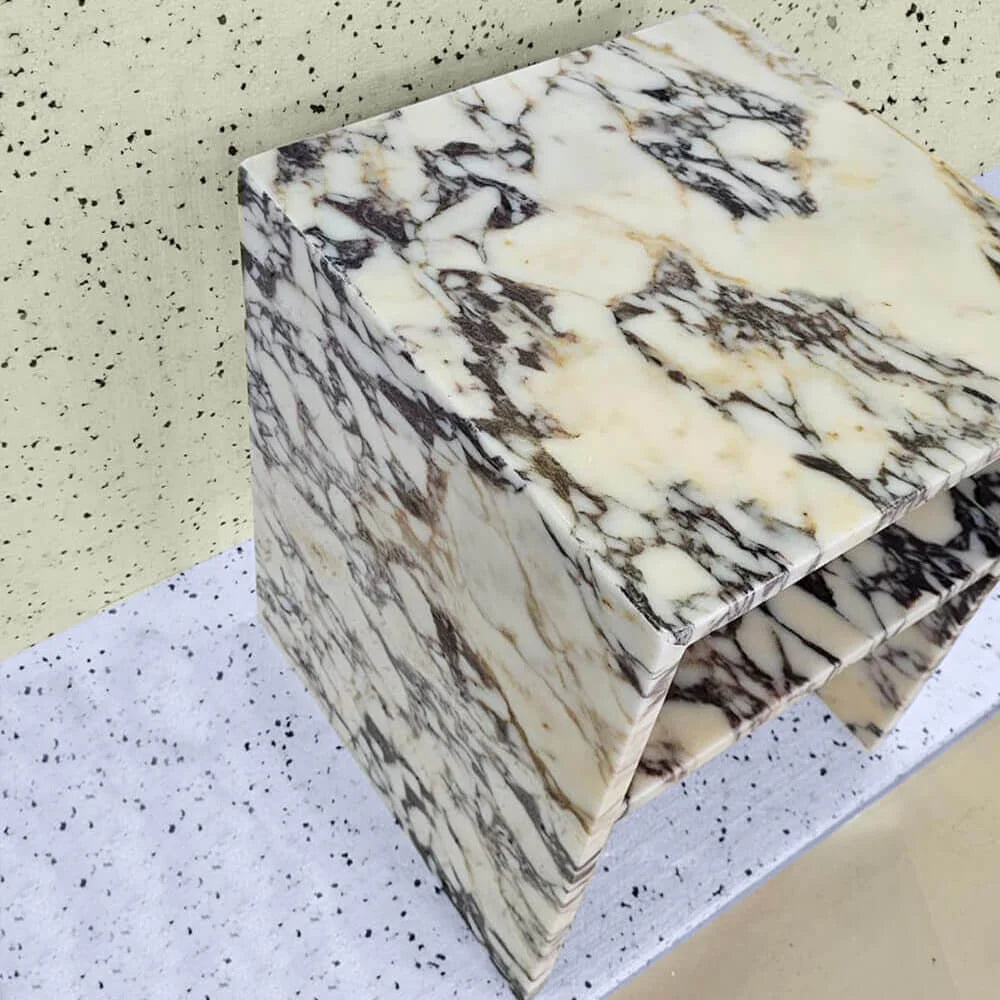 Marble-patterned soap bars in marble