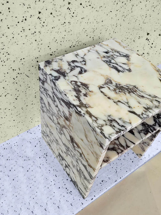 Marmo Calacatta Marble Side Table in UAE