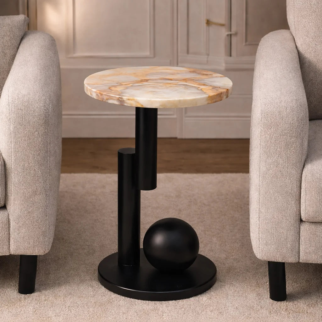 Noir Marble Side Table